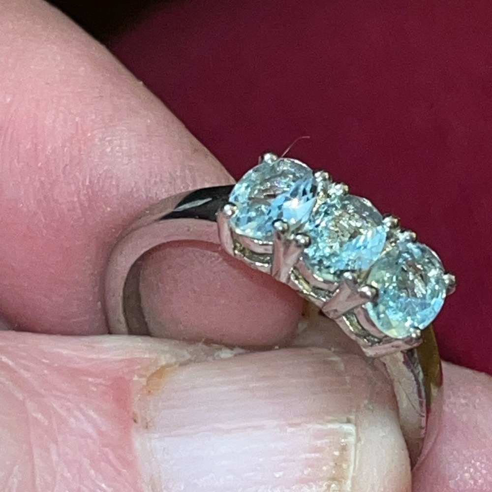 Sterling silver aquamarine ring